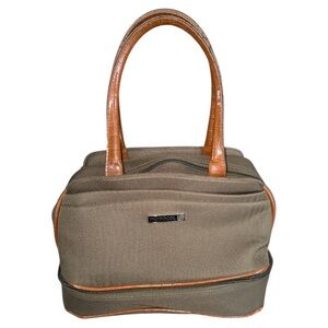 Protocol Travel Tote Bag Canvas Carry On Bottom Zip Compartment Top‎ Handle